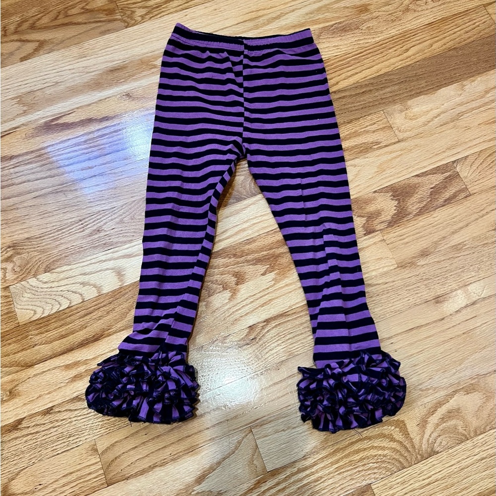 Jets and Jewels Stripe Ruffle Leggings